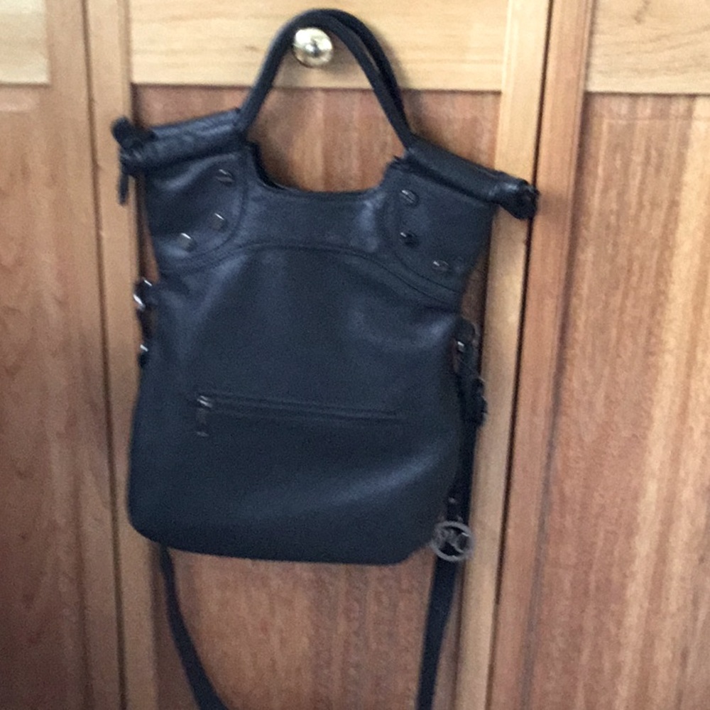Black leather purse